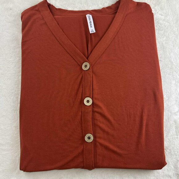 Zenana Premium Button-Down Tie Front Long Sleeve Top - Picture 10 of 16